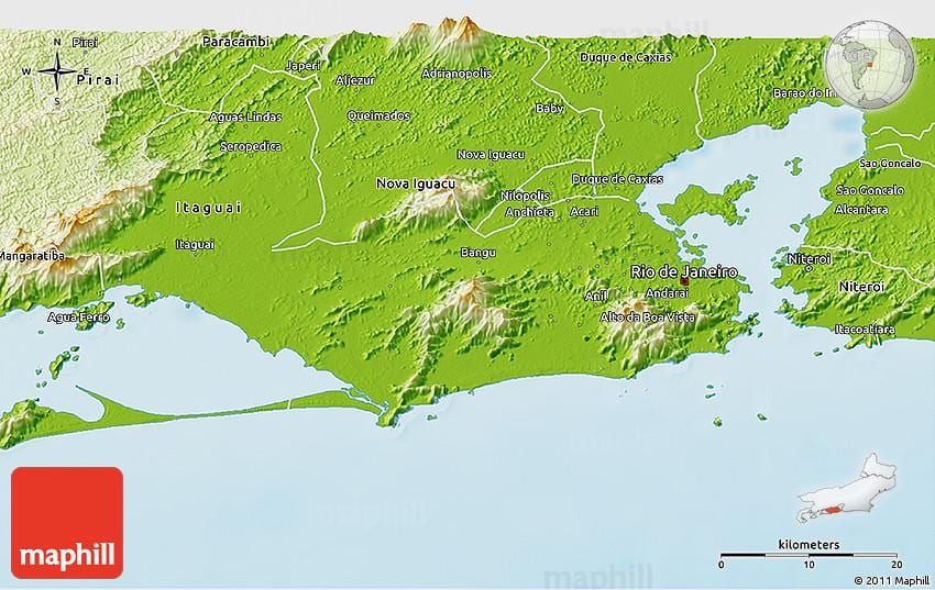 geographic นแผนที่ของริโอ