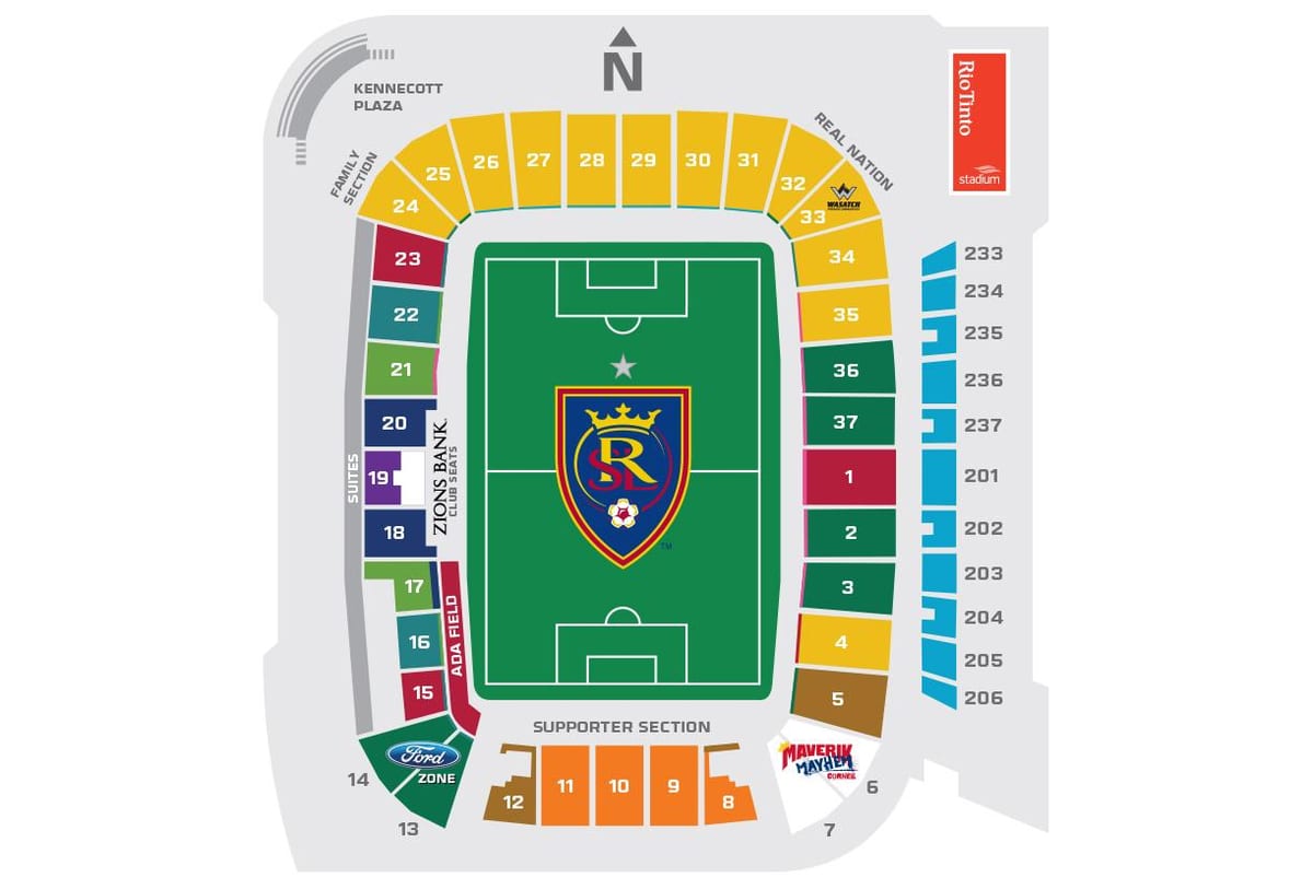 ริโอ tinto สนามกีฬา seating แผนที่