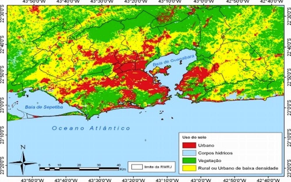 topographic นแผนที่ของริโอ