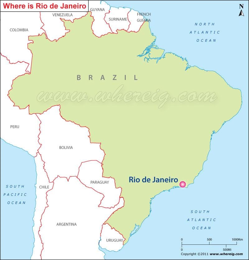 แสดง brazil. kgm อยู่บนแผนที่