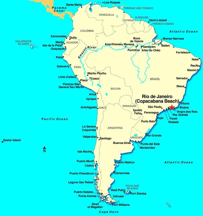 Brazil. kgm แผนที่อเมริกาใต้