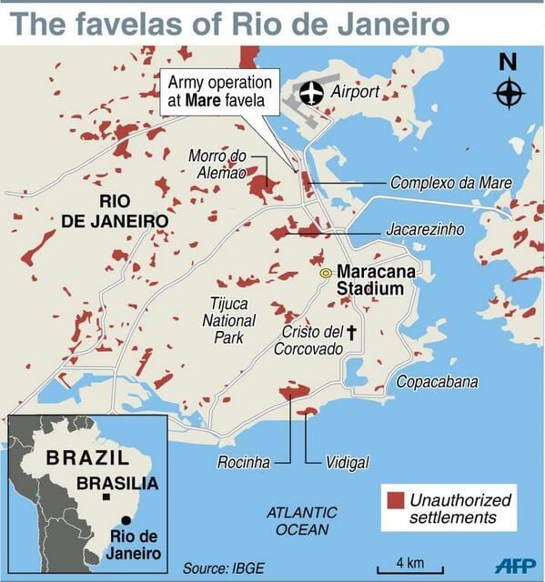 favela แผนที่ brazil. kgm