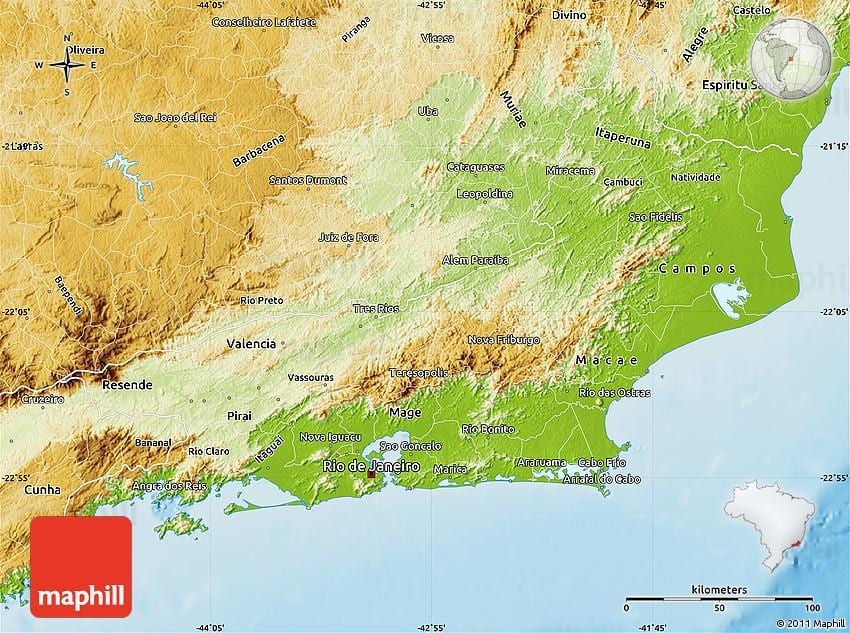 geographic นแผนที่ของ brazil. kgm