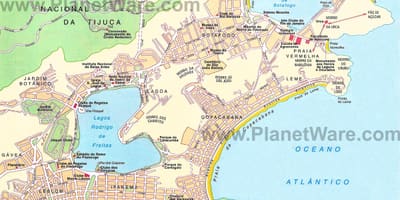 แผนที่ของชายหาดใน brazil. kgm