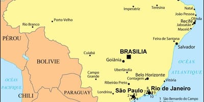 แผนที่ของบราซิลแสดง brazil. kgm