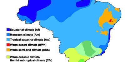 แผนที่ของ brazil. kgm สภาพอากาศ 