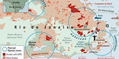 Favelas ใน brazil. kgm แผนที่